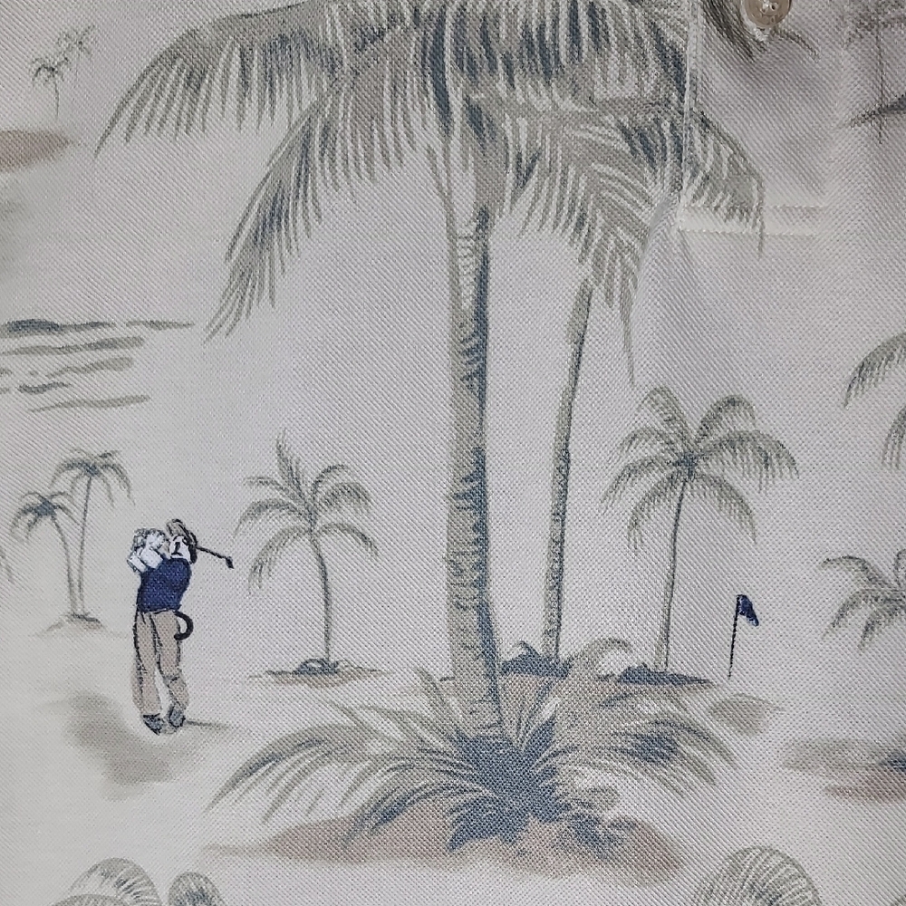 Big Dogs Golfer Print Polo Shirt - Cream - Picture 4 of 8